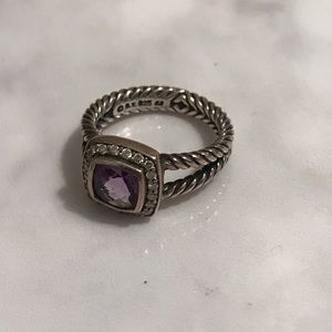 David Yurman Petite Albion® Ring Amethyst Diamonds